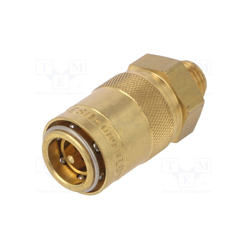 1 pcs x PNEUMAT-S09DZ GZ14 - Quick connection coupling, straight,with valve, max.15bar
