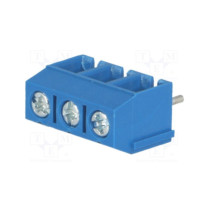 2 pcs x NINIGI - TB-5.08-P-3P/BL - PCB terminal block, angled 90°, 5.08mm, ways: 3, on PCBs, 1.5mm2