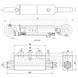 Hydraulic actuator 80 45 400 l 743 hydrolider lock
