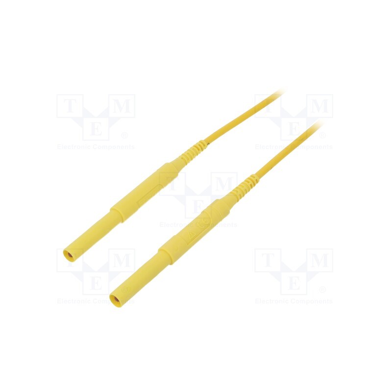 1 pcs x SCHu00dcTZINGER - HSPL 8568 / AWG16 / 100 / GE - Test lead, 6kVDC, 6kVAC, 16A, banana plug 4mm,both sides, Len: 1m