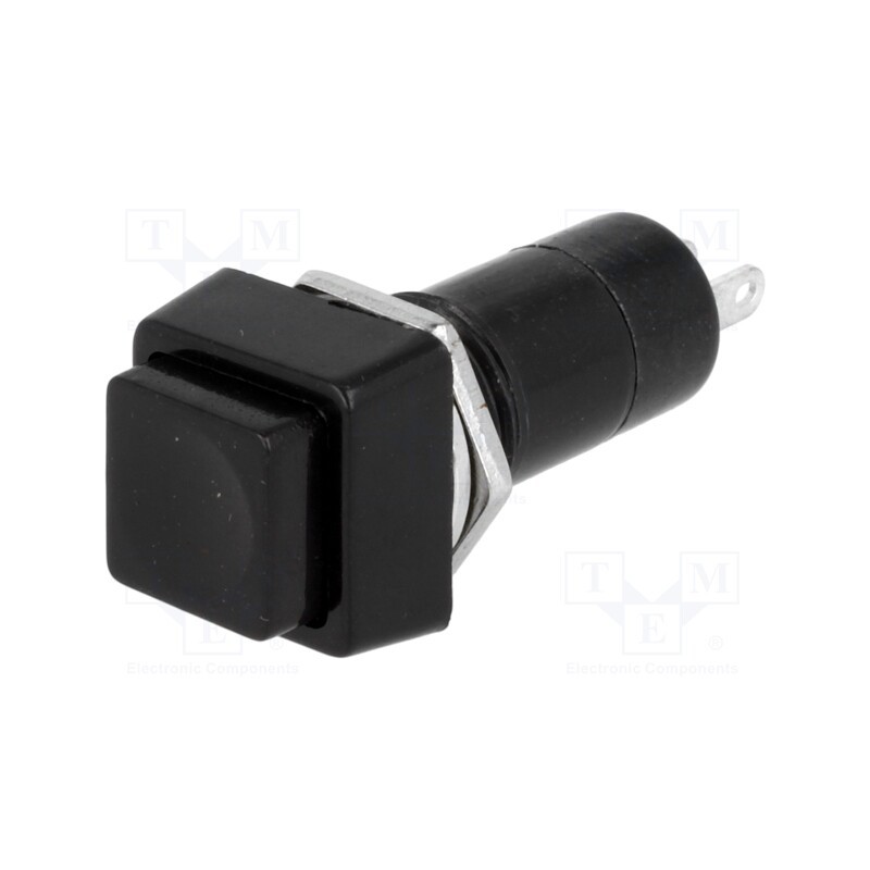 2 pcs x - PS12BBK - Switch: push-button, Pos: 2, SPST-NO, 1A/250VAC, OFF-(ON), Ø12mm