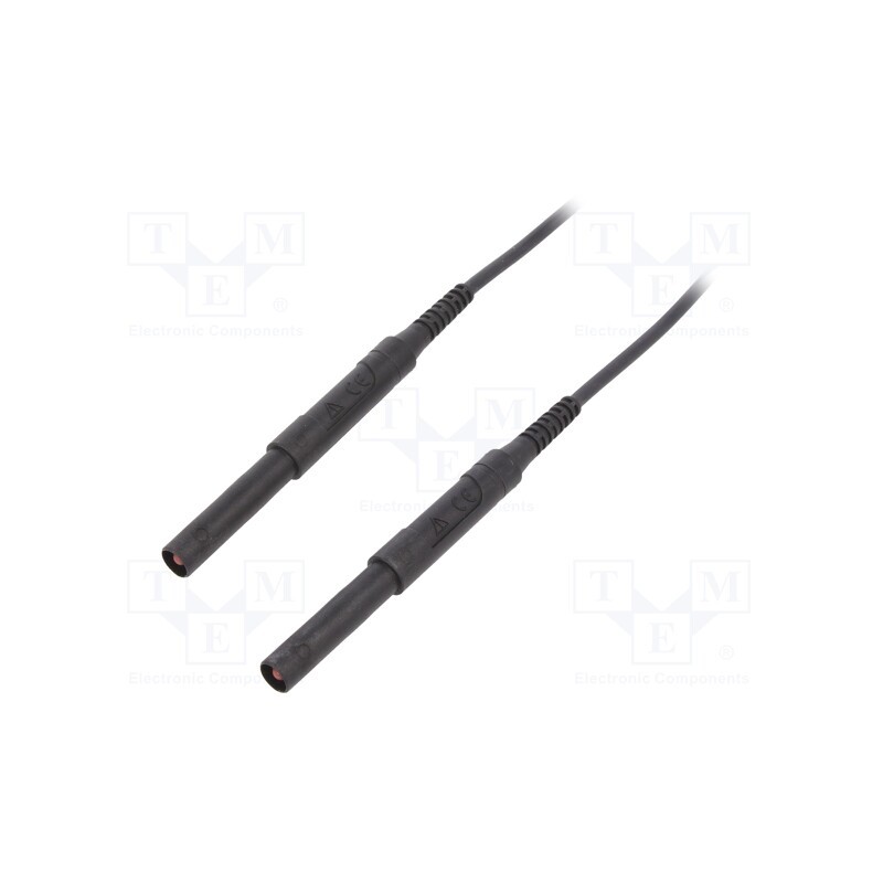 1 pcs x SCHu00dcTZINGER - HSPL 8568 / AWG16 / 100 / SW - Test lead, 6kVDC, 6kVAC, 16A, banana plug 4mm,both sides, Len: 1m