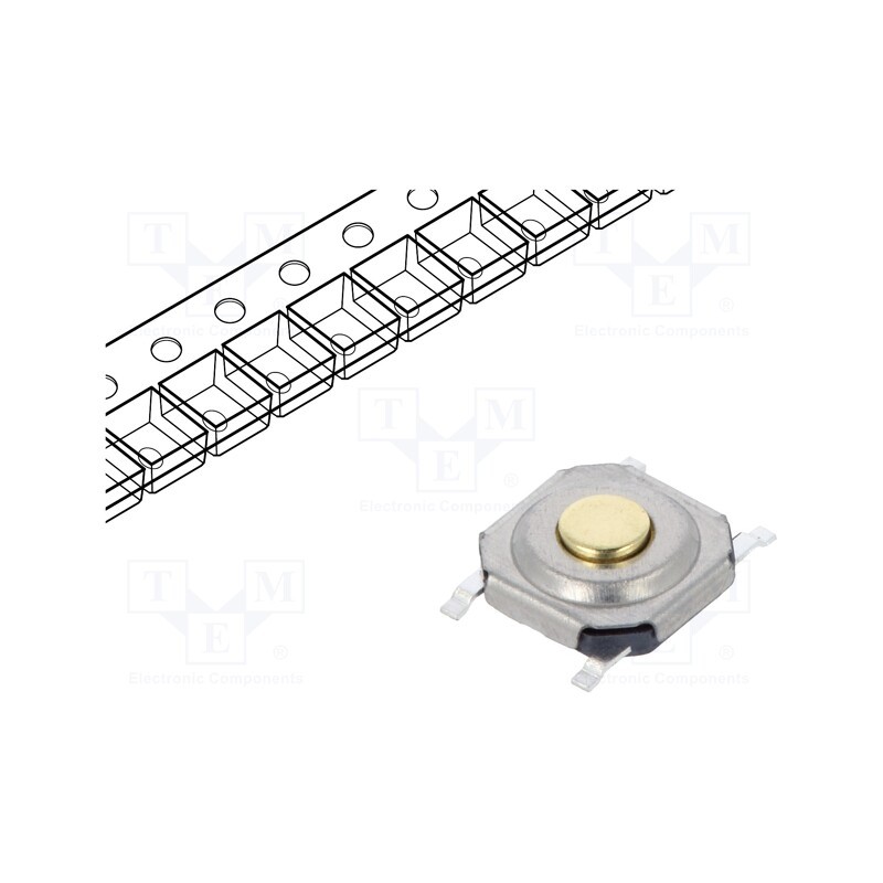 2 pcs x C&K - PTS820J15KPSMTR LFS - Microswitch TACT, SPST-NO, Pos: 2, 0.05A/12VDC, SMT, none, 2.5N
