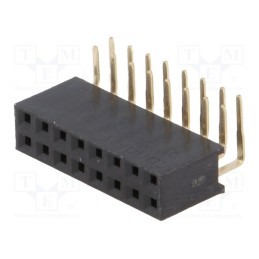 2 pcs x CONNFLY - DS1024-2*8R0 - Socket, pin strips, female, PIN: 16, angled 90°, 2.54mm, THT, 2x8