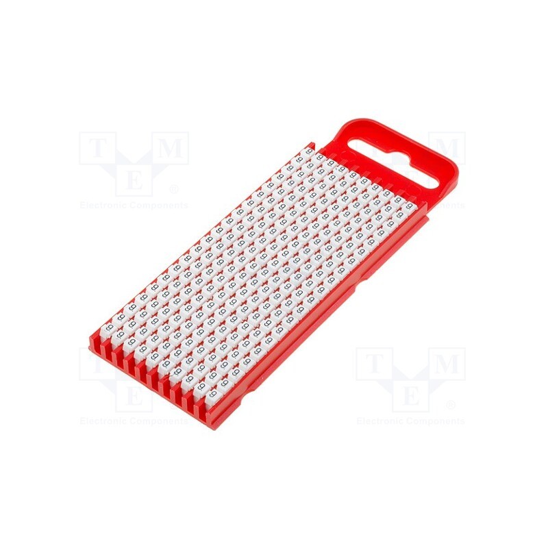 200 pcs x HELLERMANNTYTON - 561-01699 - Markers, Marking: 9, 2÷2.8mm, polyamide, white, -40÷85°C, push-in