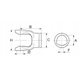 Fork on a profiled pipe with a 29x2 spring ring