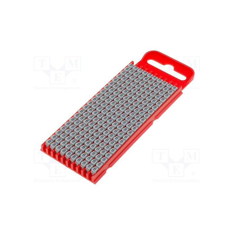 200 pcs x HELLERMANNTYTON - 561-01688 - Markers, Marking: 8, 2÷2.8mm, polyamide, grey, -40÷85°C, push-in