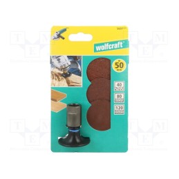 1 set x WOLFCRAFT - 5607000 - Sanding plate, 50mm, Mounting: bur