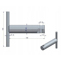Lower hitch fork pin C 360 original Ursus