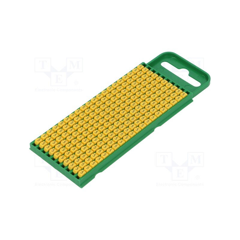 200 pcs x HELLERMANNTYTON - 561-00654 - Markers, Marking: 5, 0.8÷2.2mm, polyamide, yellow, -40÷85°C, WIC