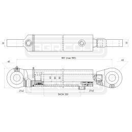Hydraulic actuator 80 45 320 l 663 hydrolider lock