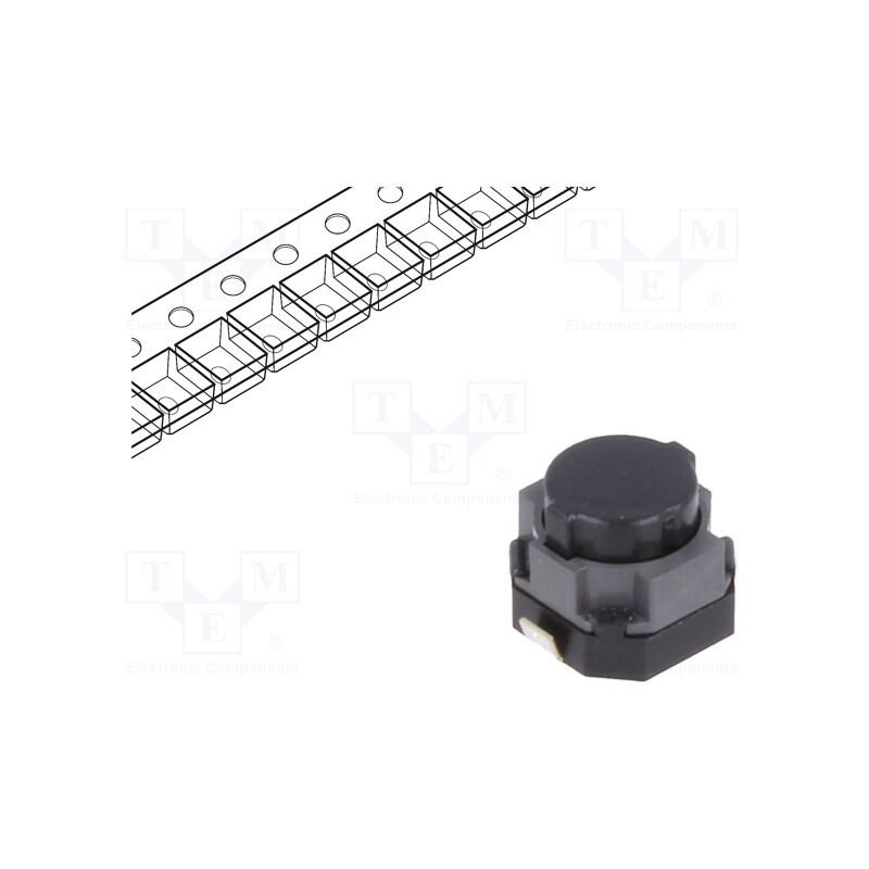 2 pcs x PANASONIC - EVPASKC1A - Microswitch TACT, SPST, Pos: 2, 0.05A/12VDC, SMT, none, 3N, 5mm