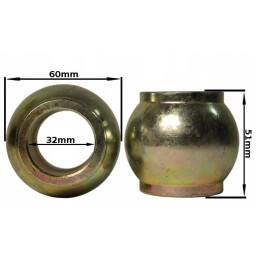 Central connector ball for hook category 3 32x60x51
