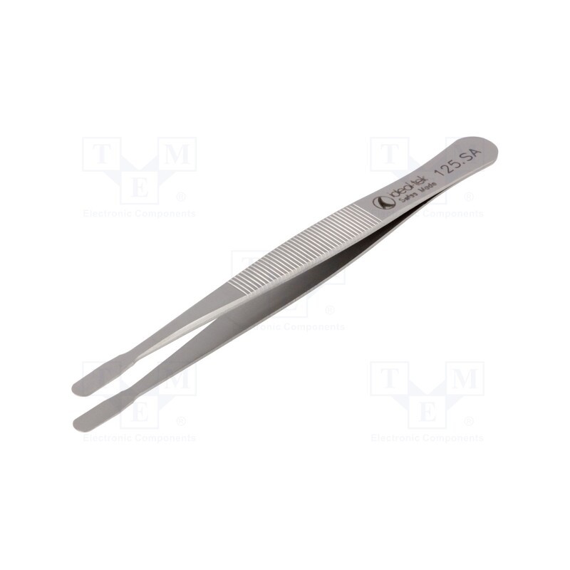 1 pcs x IDEAL-TEK - 125.SA - Tweezers, 120mm, Blade tip shape: flat