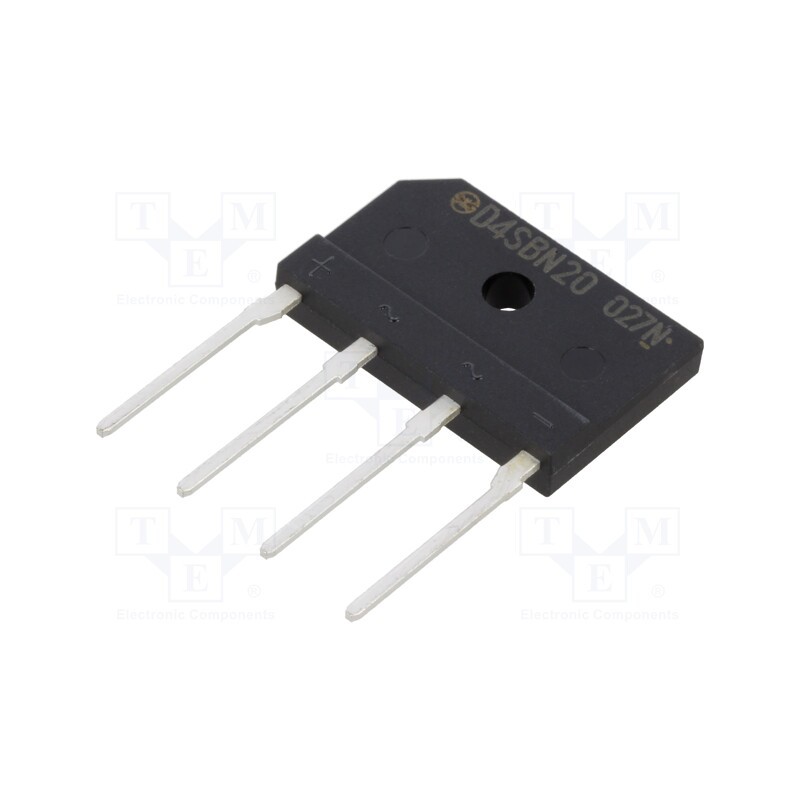 1 pcs x SHINDENGEN - D4SBN20-7000 - Bridge rectifier: single-phase, Urmax: 200V, If: 4A, Ifsm: 60A, flat