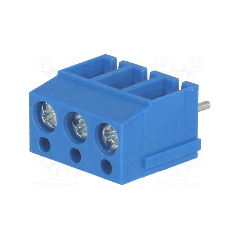 2 pcs x NINIGI - TB-5.0-P-3P1/BL - PCB terminal block, angled 90°, 5mm, ways: 3, on PCBs, 2.5mm2, 16A