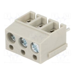 2 pcs x NINIGI - TB-5.0-P-3P1/GY - PCB terminal block, angled 90°, 5mm, ways: 3, on PCBs, 2.5mm2, 16A