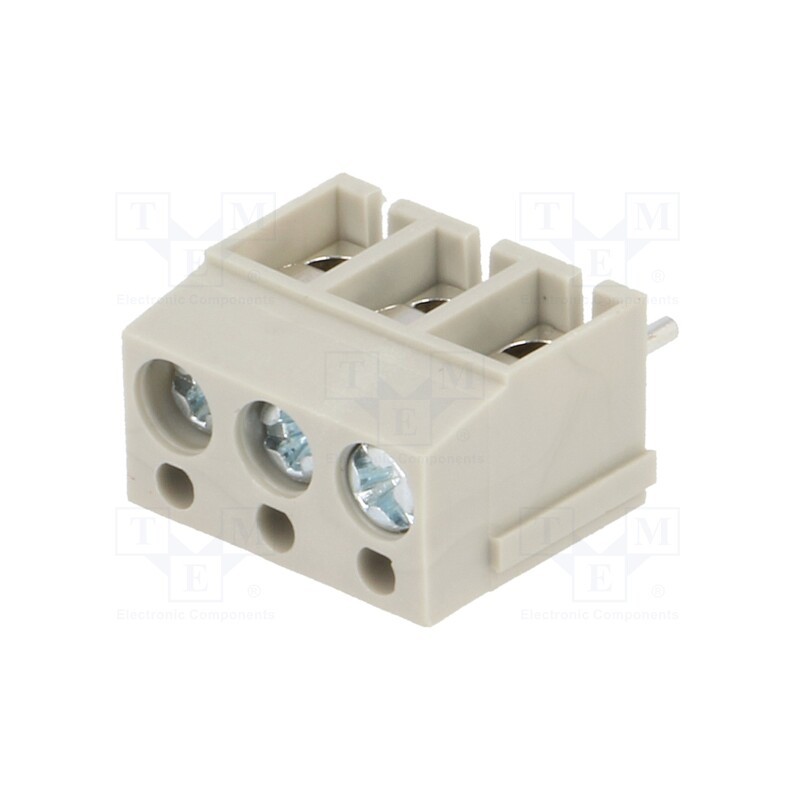 2 pcs x NINIGI - TB-5.0-P-3P1/GY - PCB terminal block, angled 90°, 5mm, ways: 3, on PCBs, 2.5mm2, 16A