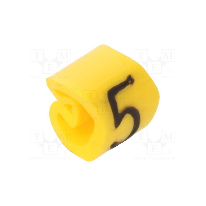 200 pcs x WEIDMu00dcLLER - CLI C 02-3 GE/SW 5 MP - Markers, Marking: 5, 1.3÷3mm, PVC, yellow, -30÷80°C, leaded, CLI C
