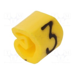 200 pcs x WEIDMu00dcLLER - CLI C 02-3 GE/SW 3 MP - Markers, Marking: 3, 1.3÷3mm, PVC, yellow, -30÷80°C, leaded, CLI C