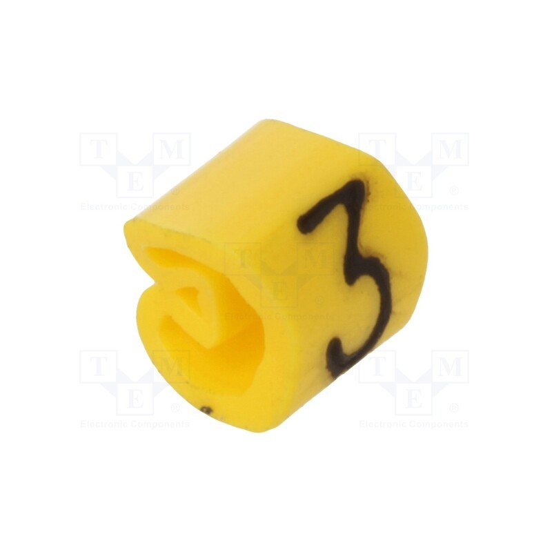 200 pcs x WEIDMu00dcLLER - CLI C 02-3 GE/SW 3 MP - Markers, Marking: 3, 1.3÷3mm, PVC, yellow, -30÷80°C, leaded, CLI C