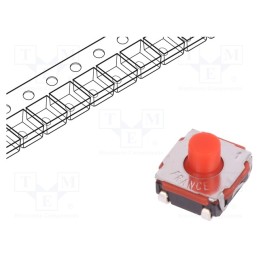 5 pcs x C&K - KSC4D1J 50SH LFS - Microswitch TACT, SPST-NO, Pos: 2, 0.05A/32VDC, SMT, 2N, 6.2x6.2mm