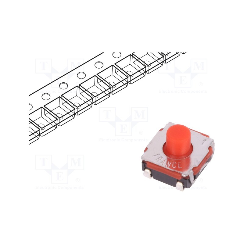 5 pcs x C&K - KSC4D1J 50SH LFS - Microswitch TACT, SPST-NO, Pos: 2, 0.05A/32VDC, SMT, 2N, 6.2x6.2mm