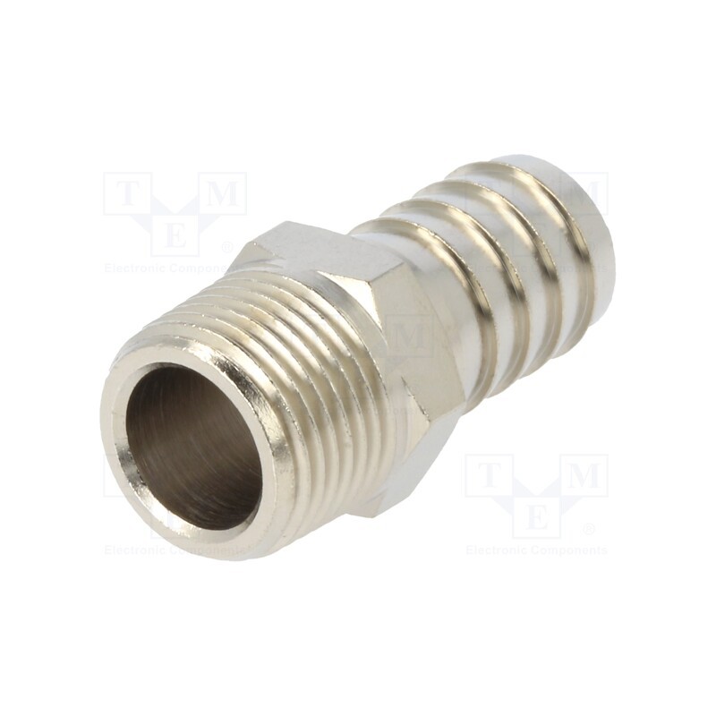 1 pcs x PNEUMAT-3040 14-3/8 - Push-in fitting, connector pipe, nickel plated brass, 14mm