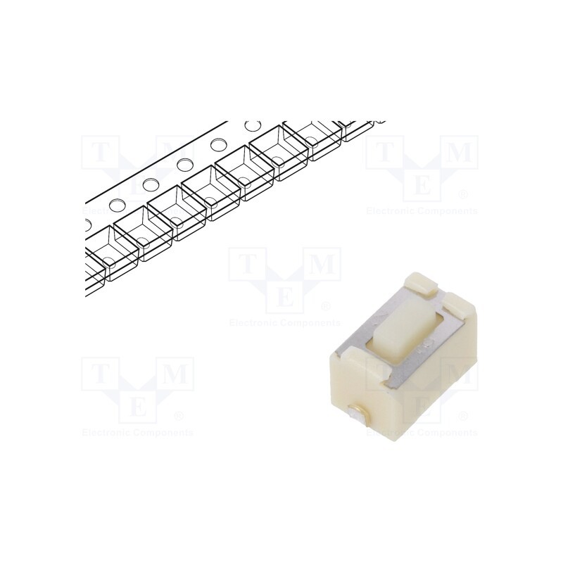 2 pcs x PANASONIC - EVQPNF04M - Microswitch TACT, SPST, Pos: 2, 0.05A/12VDC, SMT, none, 1.6N, 4.3mm