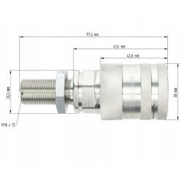 Quick connector socket M18x1 5 lo Euro push Warynski