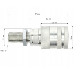 Quick connector socket M18x1 5 lo Euro push Warynski