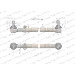 Steering rack 1235mm 3147506r91w motogeneri