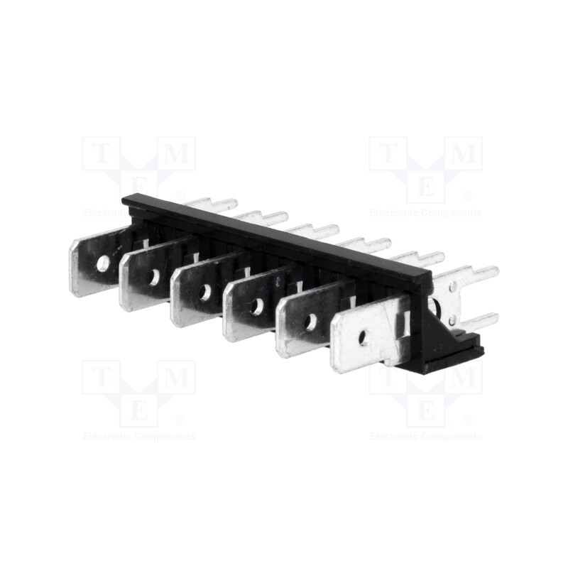 2 pcs x XINYA - XY256V-A(7.62)-6PIN - Terminal: spade terminal strip, 6.3mm, THT, 250V, straight, ways: 6