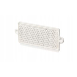 Reflective white rectangular ear