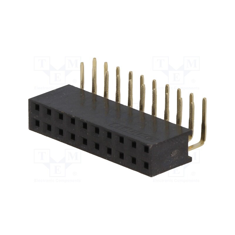 2 pcs x CONNFLY - DS1024-2*10R2 - Socket, pin strips, female, PIN: 20, angled 90°, 2.54mm, THT, 2x10