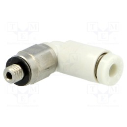 1 pcs x SMC-KQ2L02-M3G - Push-in fitting, threaded,angled 90°, -1÷10bar, Thread: M3