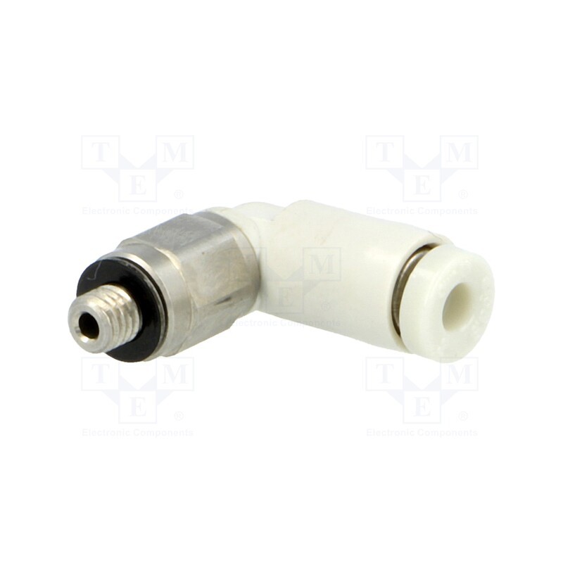 1 pcs x SMC-KQ2L02-M3G - Push-in fitting, threaded,angled 90°, -1÷10bar, Thread: M3