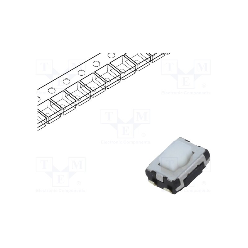 2 pcs x PANASONIC - EVQP2202W - Microswitch TACT, SPST, Pos: 2, 0.02A/15VDC, SMT, none, 2.5mm, white