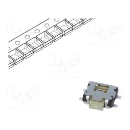 10 pcs x C&K - PTS840 GK SMTR LFS - Microswitch TACT, SPST-NO, Pos: 2, 0.05A/12VDC, SMT, none, 2.2N