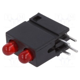 1 pcs x SIGNAL-CONSTRUCT - DVDD200 - LED, in housing, red, 3mm, No.of diodes: 2, 20mA, Lens: red,diffused