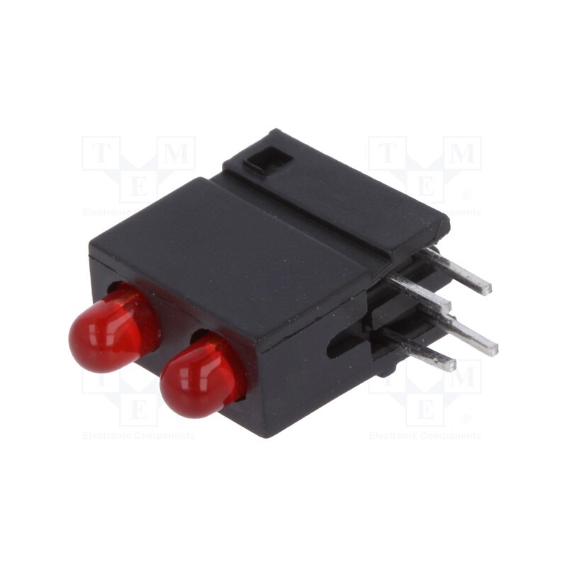 1 pcs x SIGNAL-CONSTRUCT - DVDD200 - LED, in housing, red, 3mm, No.of diodes: 2, 20mA, Lens: red,diffused