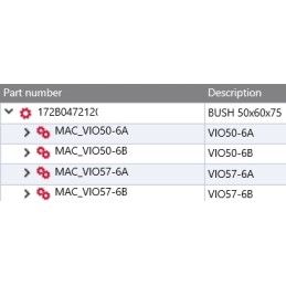 Yanmar arm sleeve 50x60x75 vio50 6a vio50 6b