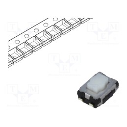 1 pcs x PANASONIC - EVQP2602W - Microswitch TACT, SPST, Pos: 2, 0.02A/15VDC, SMT, none, 2.5mm, white
