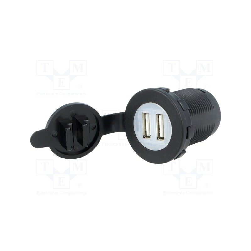 1 pcs x SCI - A13-194B-BB3 - USB power supply, USB A socket x2, Sup.volt: 12÷24VDC, 5V/2.1A