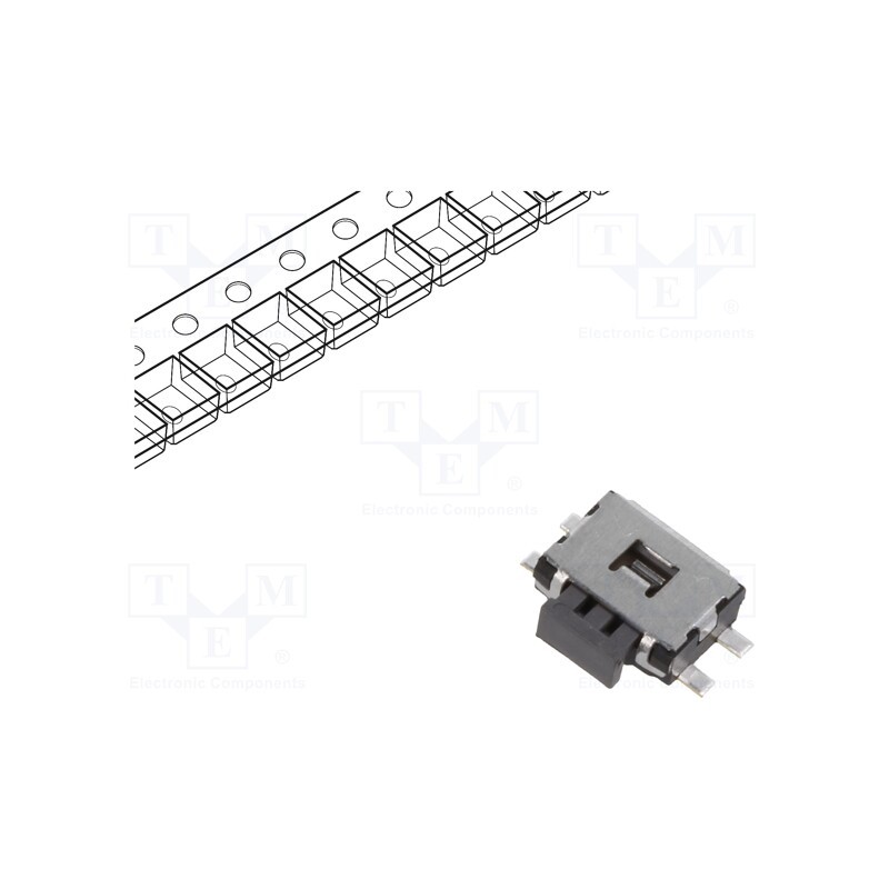 2 pcs x PANASONIC - EVQPUL02K - Microswitch TACT, SPST, Pos: 2, 0.05A/12VDC, SMT, none, 1.6N, 1.65mm