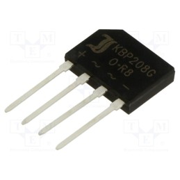 5 pcs x DIOTEC SEMICONDUCTOR - KBP208G - Bridge rectifier: single-phase, Urmax: 800V, If: 2A, Ifsm: 50A, flat