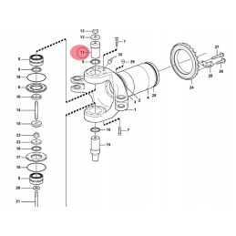 The joint pin of the frame of a Volvo dump truck
