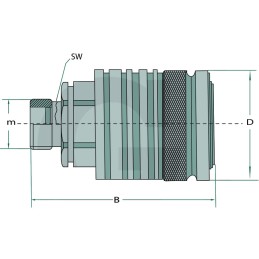 Quick connector socket km 12l euro m18x1 5