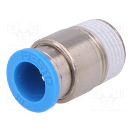 1 pcs x FESTO-153019 - Push-in fitting, threaded,straight, -0.95÷6bar, Thread: R 3/8'