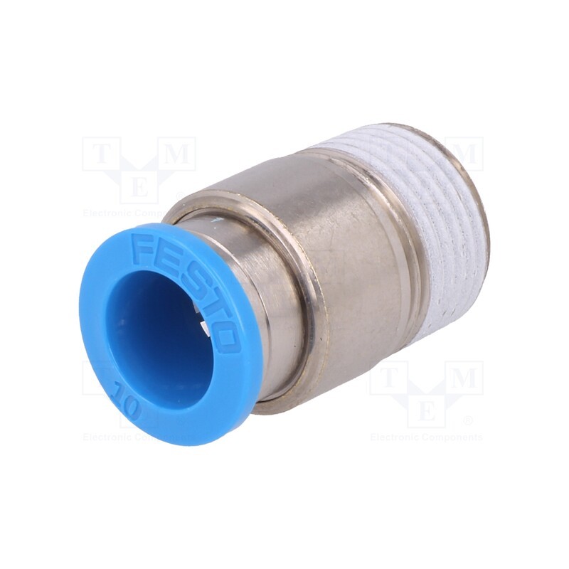 1 pcs x FESTO-153019 - Push-in fitting, threaded,straight, -0.95÷6bar, Thread: R 3/8'